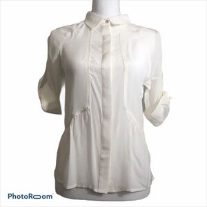 Line & Dot high low silk blouse. Sz small